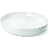 Portmeirion Sophie Conran 11 Inch White Fine Porcelain Round Roasting Dish, Freezer-to-Oven Bakeware for Cooking, Baking &amp; Serving - Casserole Lasagna Pan, Microwave &amp; Dishwasher Safe