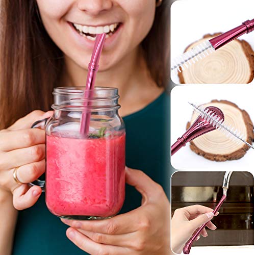 Strohhalme Löffel Wiederverwendbare Edelstahl Trinkhalme Löffel, Ideales Accessoire für Cocktails – Bild 7