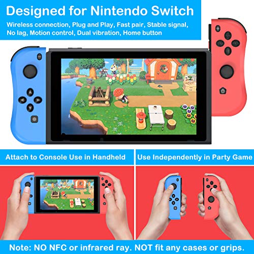 Delam Joy Con Controller Replacement For Nintendo Switch L R Joycon Pad With Wrist Strap Alternatives For Nintendo Switch Controllers Wired Wireless Switch Remotes Red And Blue Pricepulse