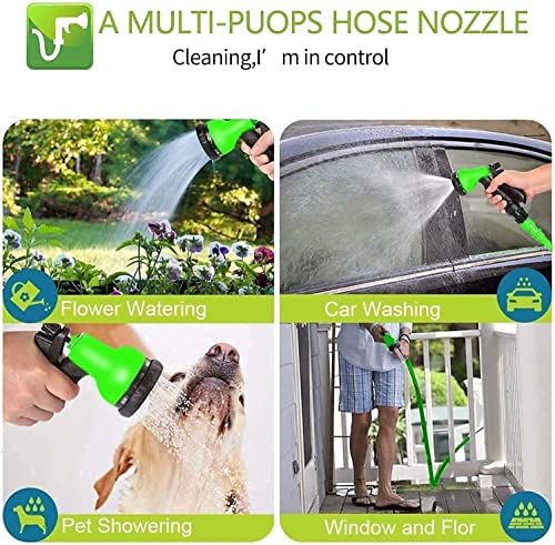 WESEN Expandable Garden Hose, 25ft/50ft/100ft/125ft/150ft/200ft Hose Pipe, 3 Times Magic Flexible Expanding Water Hose with 8 Function Nozzle Spray and 1/2", 3/4" Connector Fittings