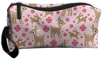 Cosmetic Bags Brush Pouch Sika Deer Portable Makeup Bag Zipper Wallet Hangbag