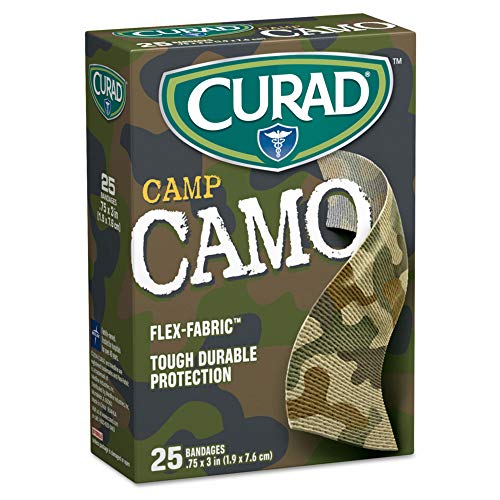 Curad CUR45701RB Kids Adhesive Bandages, Green Camouflage, 3/4
