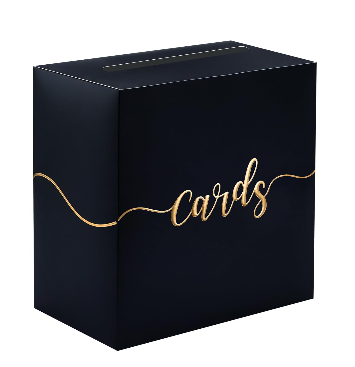 Photo 1 of SietDESEO Card Box for Party Black Card Box with Matte Gold Foil Design Money Card Box Gift Card Box Holder for Wedding Reception Retirement Graduation Baby Shower Birthday Card Box
