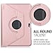 kwmobile Rotating Case Compatible with Samsung Galaxy Note 10.1 N8000 / N8010 - Case PU Leather Tablet Cover with Stand - Rose Gold