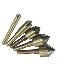 82 Grado Heavy Duty Industrial Avellanadora de acero de alta velocidad brocas y Deburring Tool Set, 5 piezas