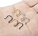 Jstyle 14-18G 6 Pcs a Set 316L Stainless Steel Septum Piercing Nose Ring Retainer U-Shaped