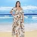Selenaly Women's Plus Size Split Print Flowy Party Maxi Dress
