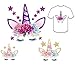 Unicorn Iron-On Patches T-Shirt Heat Transfer Paper Iron-On Transfer Patches and Stars&Flowers 3pcs