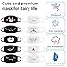 Accmor Fashion Anime Mouth Mask, 10 Pack Cute Unisex Anti-Dust Face Mouth Kawaii Muffle Mask for Kids Teens Men Women, Windproof Motorcycle Face Emoticon Masks for Ski Cycling Camping(Black+ White)