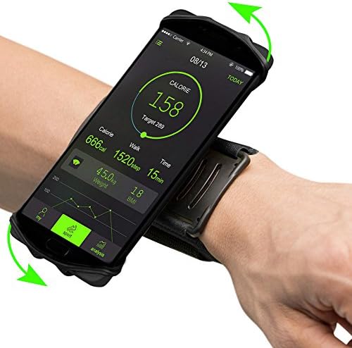 MayAi Soft Silicone iPhone 7 Armband, Velcro Breathable Phone Holder Wristband, 180°Rotating for 4"- 6", Running Hiking Jogging Cycling, Sports Armband iPhone 7 Plus Samsung Galaxy S5 S6 S7 S8 Plus