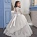 Pageant Flower Girls Dress Lace Long Sleeves Princess Tulle Ball Gown