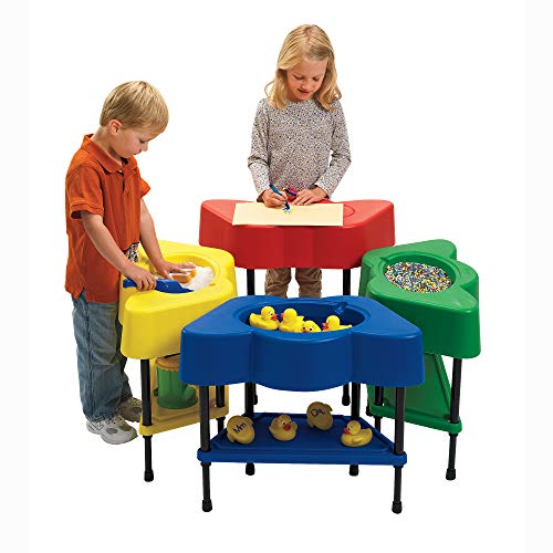 Children's Factory - AFB5100PY Toddler Sensory Table with Lid, Adjustable Height Sand & Water Indoor/Outdoor Play Equipment for Kids Playroom/Homeschool/Classroom, Yellow