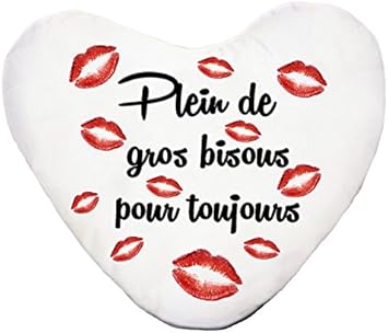 Dakota Kadomania Coussin Coeur Plein de Gros Bisous: Amazon.fr: Cuisine &  Maison