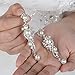 EVER FAITH Women's Austrian Crystal Cream Simulated Pearl Bridal Vine Dangle Earrings Clear Silver-Tone