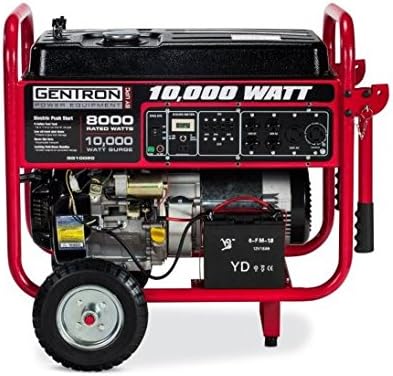 Gentron Portable Gas Generator with Electric Push Start, 8,000 Running Watts, 10,000 Peak Watts