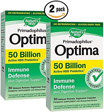 Pack of 2 - Natures Way Primadophilus Optima Immune Defense 50 Billion Shelf Stable 30 Count VCaps