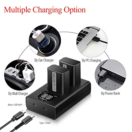 NP-FW50 ENEGON Camera Battery (2-Pack,1300mAh) and Rapid Dual Charger for Sony A6000, A6500, A6300, A7, A7II, A7RII, A7SII, A7S, A7S2, A7R, A7R2, A55, A5100, RX10 Accessories. - Thumbnail 3