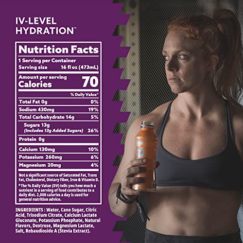 HOIST PREMIUM MILITARY HYDRATION ELECTROLYTE DRINK, POWERFUL IV-LEVEL HYDRATION, CLINICALLY PROVEN PERFORMANCE DRINK, PEACH MANGO, 16 FL OZ (PACK OF 12)