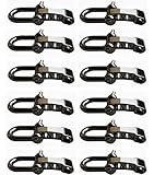 ZHW Adjustable D Shackles Buckle Sets U-Shaped Stainless Steel Shackles for Paracord, Outdoor Rope Survival (12 Pack Gun-Black)