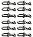 ZHW Adjustable D Shackles Buckle Sets U-Shaped Stainless Steel Shackles for Paracord, Outdoor Rope Survival (12 Pack Gun-Black)