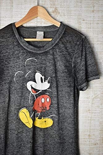 Amazon Co Jp Us古着 ディズニー ミッキー キャラ プリント シアー素材 Tシャツ グレー レディースlコットンポリ 24 ホビー
