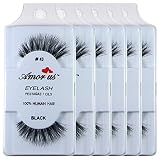 6 Pairs Amorus 100% Human Hair False Eyelashes Made in Indonesia #43