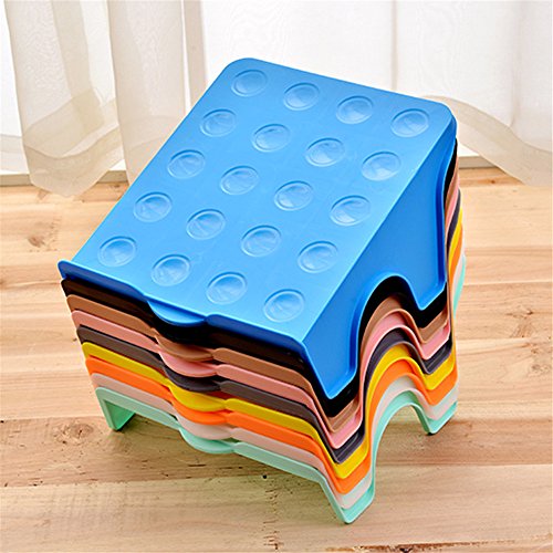 Tiean New Multi-Colored Display Rack Shoes Organizer Space-Saving Plastic Rack Storage (Orange) - Thumbnail 4