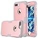 LONTECT for iPhone 7 Plus Case Hybrid Heavy Duty Shockproof Full-Body Protective Case with Dual Layer [Hard PC+ Soft Silicone] Impact Protection for Apple iPhone 7 Plus - Rose Gold/Grey