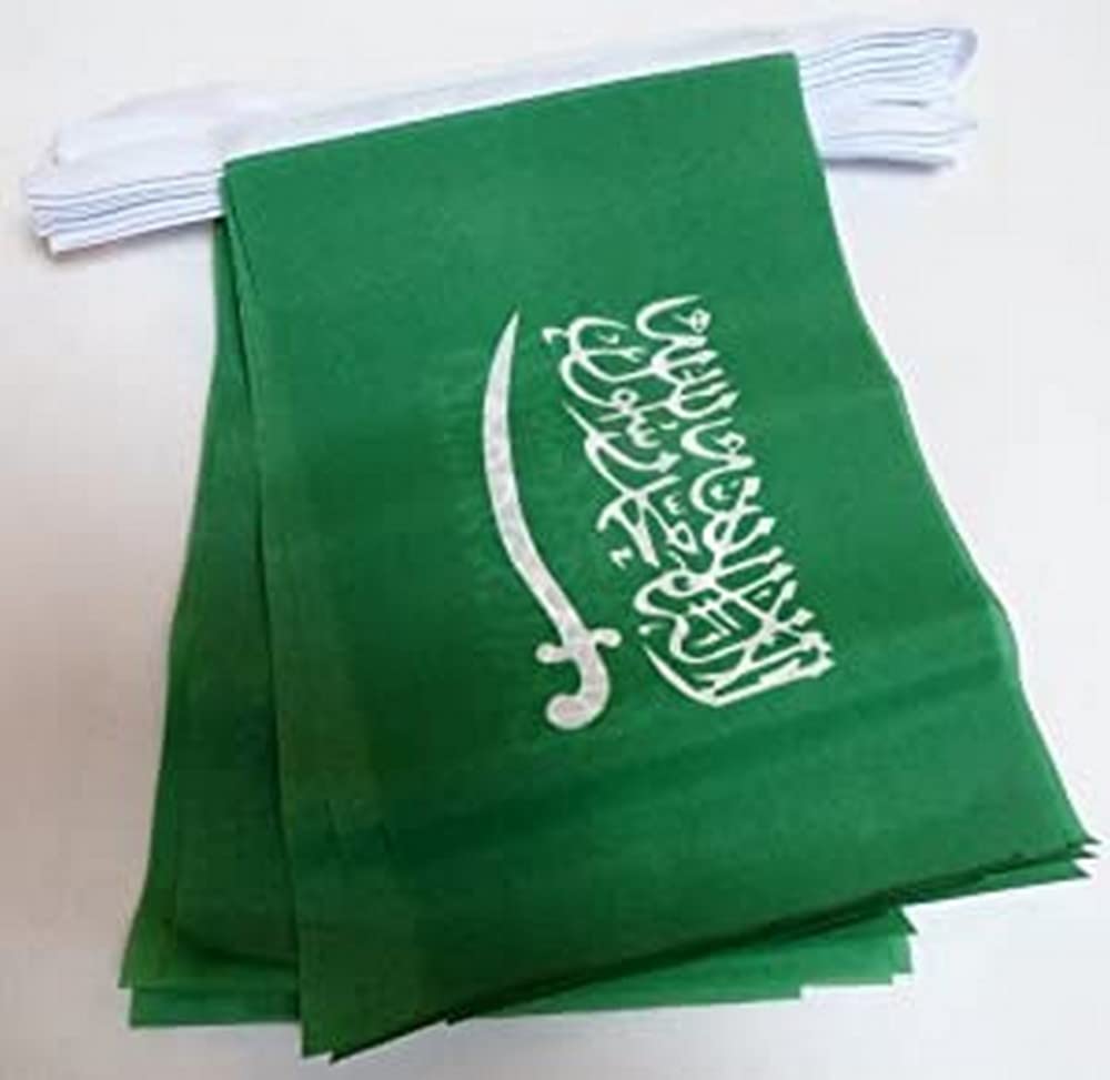 AZ FLAG - Saudi Arabia Bunting Flag - 40 Ft Garland with 20 Saudi Arabian Flags 18'' x 12'' - 100% Polyester String Pennant - 12 meters