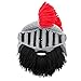 Beard Head Knight Beard Beanie - Funny Knitted Helmet and Fake Beard and Visor Black