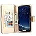 TabPow Galaxy S8 Case, 10 Card Slot - [ID Slot] Wallet Folio PU Leather Case Cover with Detachable Magnetic Hard Case for Samsung Galaxy S8 (2017) - Glitter Gold