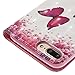iPhone 7 Plus Case,iPhone 8 Plus Case,Magnetic Wallet Case Lightweight [Kickstand] Flip Folio Skin Cover Built In Credit Card Slot Protective Carrying Case with Strap for Apple iPhone 7 Plus-Butterfly