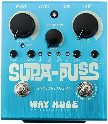 Way Huge Supa-Puss Analog Delay Pedal WHE707 w/Bonus Patch Cord &amp; RIS Picks (x3) 710137054141