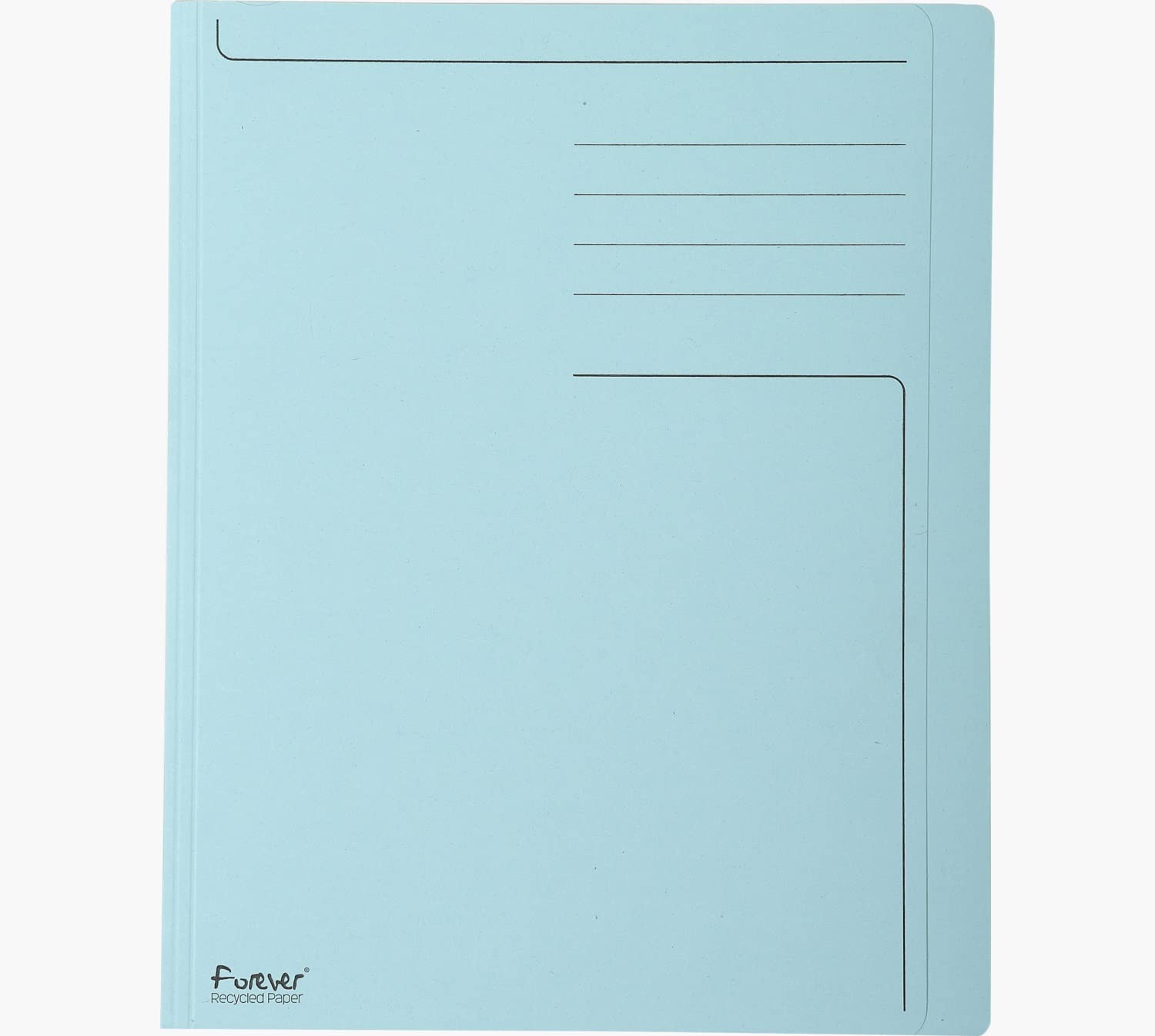 Exacompta - Ref 441006E - Forever Pre-Printed Square Cut Folder - A4 in Size, Suitable for Storing A4 Documents, Made from 280gsm Recycled Card - Light Blue (Pack of 100)