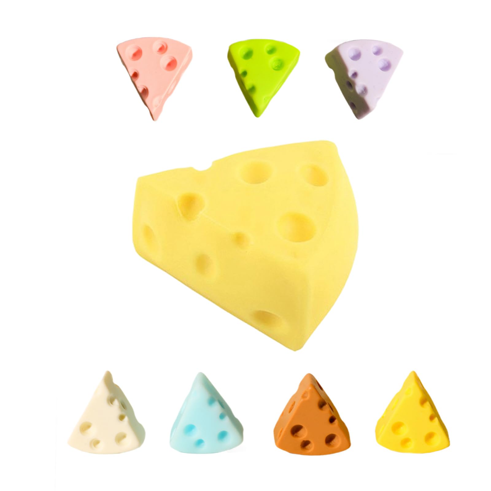 8 PCS Cheese Squishy, Big Cheese Squishy Stress Ball, Giant Cheese Squishy Toy for Stress Relief and Relaxation, with Jumbo and Mini Size