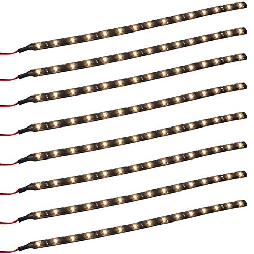 XT AUTO 8pcs 12V Super Bright 30cm 15 LED Flexible Waterproof LED Strip Light for Car Interior & Exterior Decoration DRL Day Running Light Or Boat Bus Garden