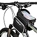 MF-HOME Bike Frame Bag,Bicycle Bag for Cell Phone,Waterproof 6.2 inch Touch Screen Mobile Phone Bag Bicycle Accessories (Silver2.0)