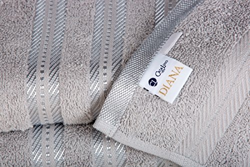 Casa Lino -100%Cotton, Fade Resistant, Highly Absorbent, 8 Piece towel set, 2 Bath towels, 2 Hand Towels, 4 Washcloths, Machine washable, Hotel quality, Soft absorbent Towel Gift Set -Diana collection - Thumbnail 3