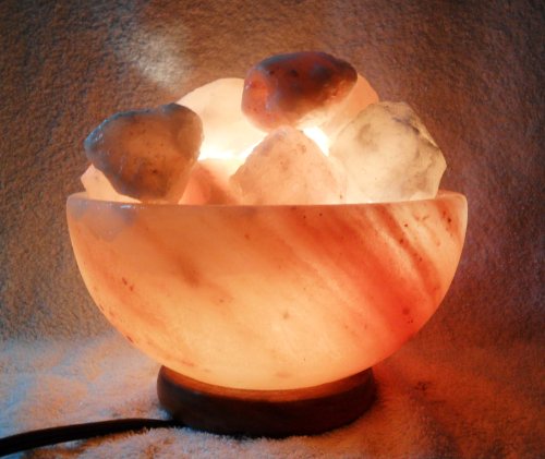 2 Himalayan Fire Bowls Crystal Salt Lamp Filled with Rock Salt