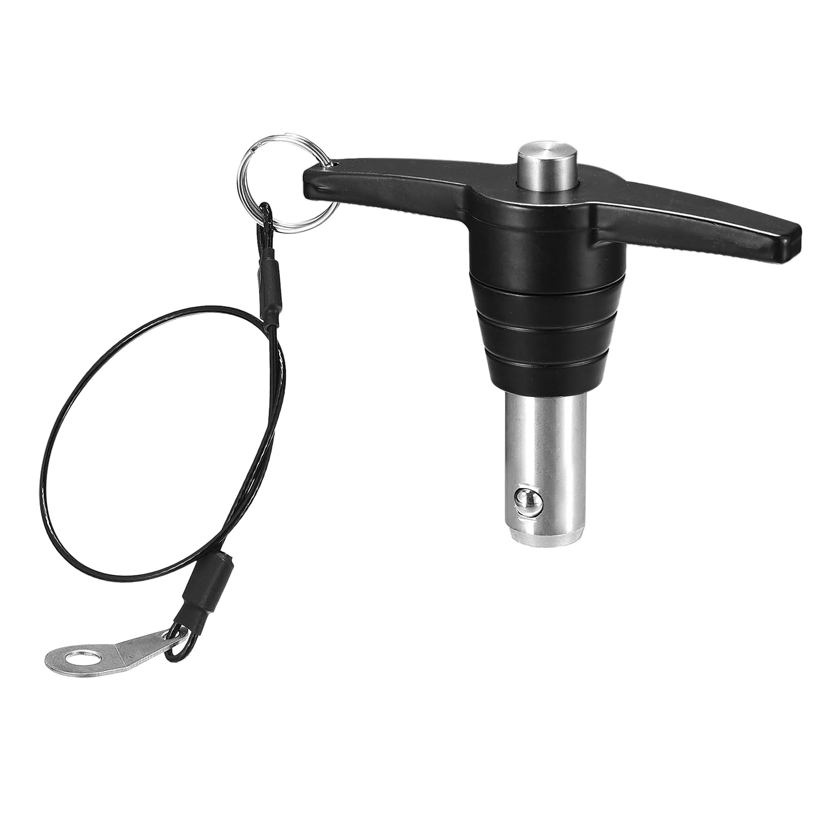 DTGN 16mmx10mm(DxL) T Handle Quick Release Pin - Good for Quickly Connecting and Hooking Up Components - 304 Stainless Steel Ball Locking Pin with Push Button - Black/Silver