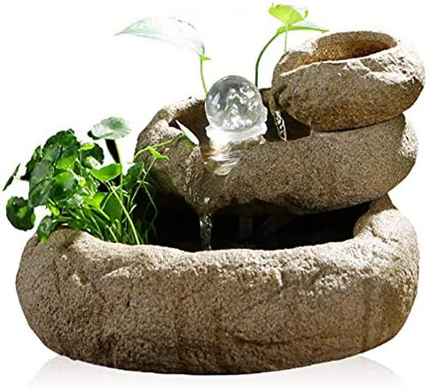 WASDOP Indoor Water Fountain,The Garden Feng Shui Indoor Ornaments Water Feature Ornaments Home Garden Decor,Nebulizer Water Pump Glass Ball(35 * 21Cm)