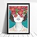 Lightclub Nordic Sunglasses Flower Girl Canvas Frameless Indoor Wall Painting Decoration Size 50cm x 70cm