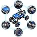 Tobeape RC Car, Wireless Remote Control Off Road RC Toy Car, 1/18 Scale High Speed RC Truck, 4 Wheel Drive Jeep, Birthday Gift for Children, Kids (2 Rechargeable Batteries Included) - Blue