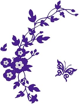 Elevin Tm Flower Toilet Seat Wall Sticker Bathroom Decoration Decal Decor Butterfly Purple Amazon Com