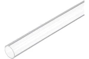 Rebower 18" Clear Plastic Rigid Pipe 13mm ID x 15mm OD (1/2" ID x 0.6" OD) Acrylic Round Polycarbonate Tubing, [for Plumbing, Hydraulics, Aquarium]