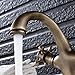Rozin Antique Brass Double Knobs Basin Faucet Single Hole Deck Mounted Bathroom Sink Mixer Tap