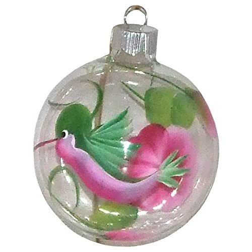 Hummingbird Ornament. Hand Painted on Clear Glass Ball