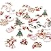 BCP 34pcs Mixed Style Christmas Tree Snowman Snowflake Deer Bell DIY Enamel Christmas Charms Decorations Pendants