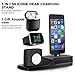 Charging Stand Compatible Apple Watch - Derhom 3 in 1 Silicone Charging Stand Dock Compatible Apple Airpods/iWatch/iPhone X 8 7 6 Plus[Gift a Airpods Case]