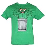 Sesame Street Mens T-Shirt - Muscle Bound Oscar the Grouch Image